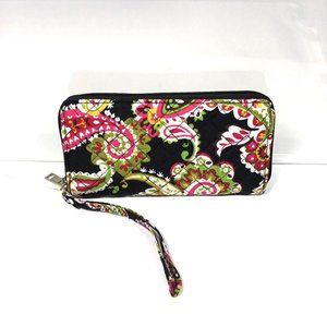 Paisley Quilted Wallet With Zipper